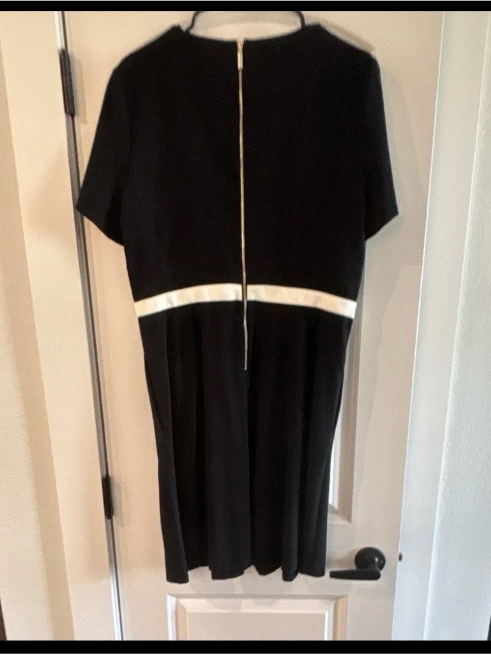 kate spade Black Midi Dress with White Waist Trim